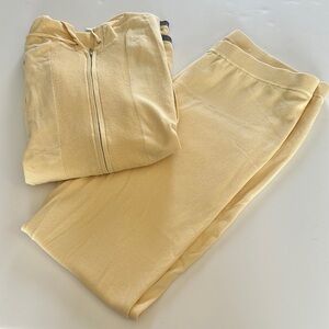 Chicos Butter Yellow Track Pants with Relaxed Fit